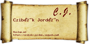Czibók Jordán névjegykártya